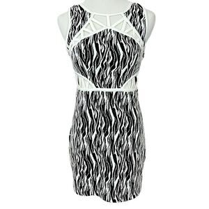 Ark & Co Black and White Bodycon Cutout Dress S